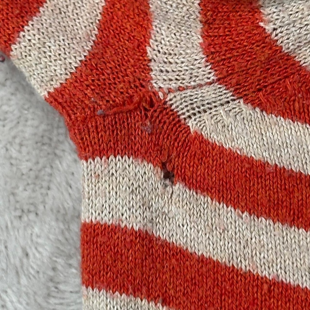 Gap orange and cream striped sweater size M - Picture 5 of 7